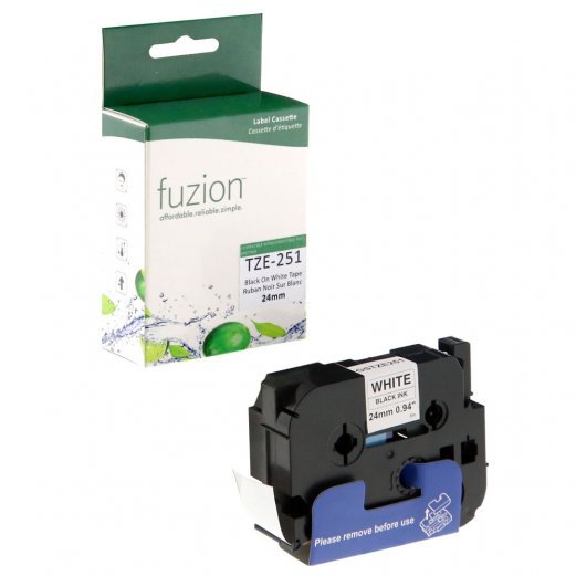 Ruban P-Touch TZE-251 24mm (Noir sur Blanc) Compatible